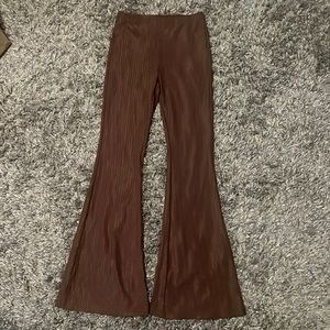 SHEIN Unity Flare Leg Solid Pants / Coffee Brown / Size Small (4) / Almost New